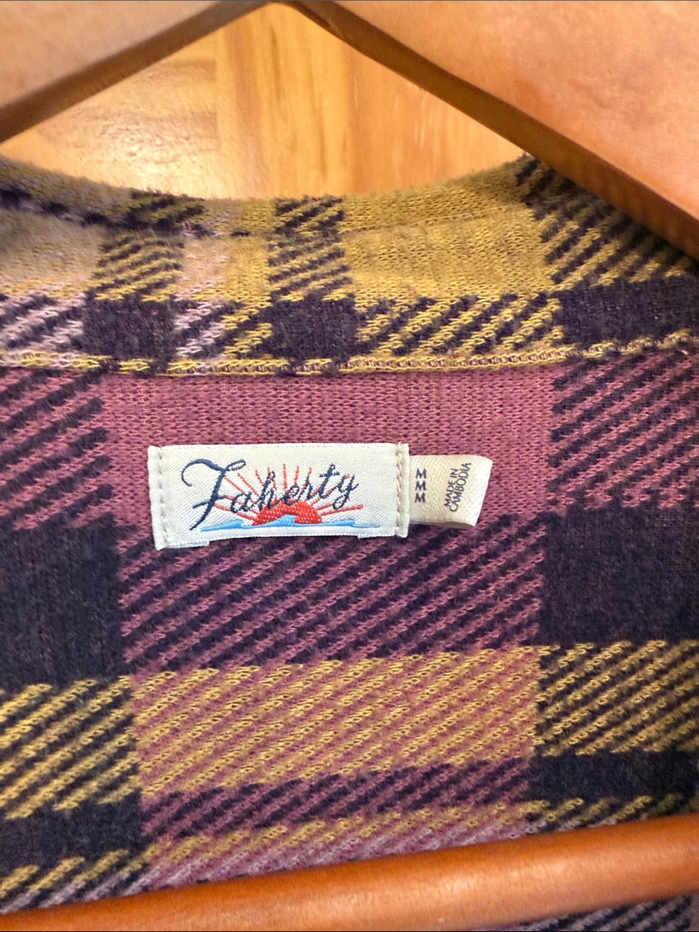 Faherty Pink and Yellow Plaid Button-Up Shacket - Picture 2 of 3